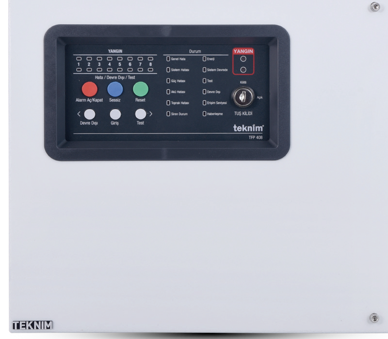 TEKNİM TFP-408 8 Bölgeli Konvansiyonel Yangın Alarm Paneli